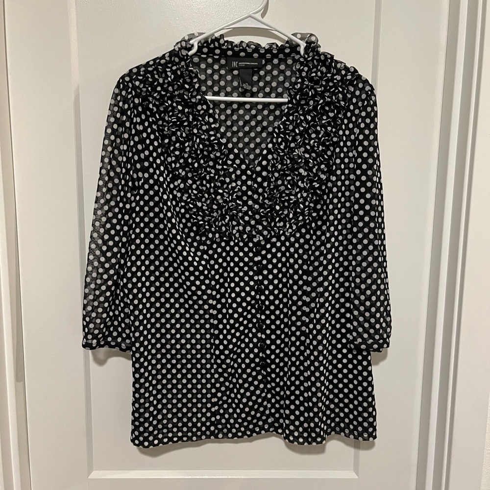INC Women’s Polka Dot Blouse 1X